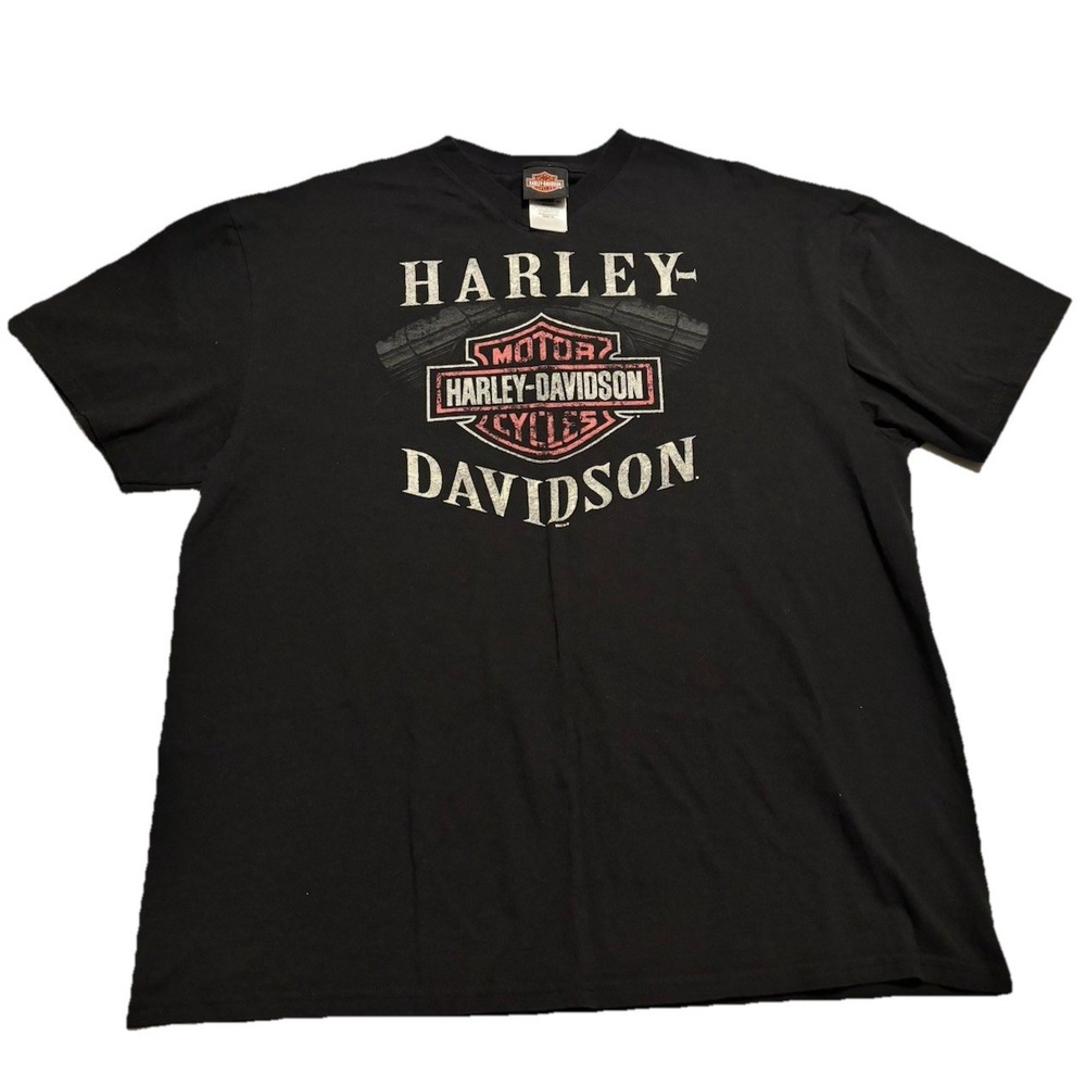 Harley Davidson Men's Black Short Sleeve T-Shirt El Paso TX Barnett Sz XL Logo - Picture 1 of 9